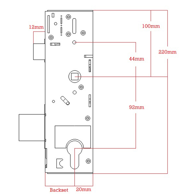 Era Gearbox Deadbolt Version 35mm Backset Single Split Spindle